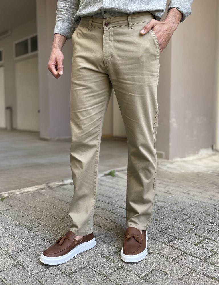 Dynamo Dynamo ανδρικό μπεζ παντελόνι υφασμάτινο Chinos M1315